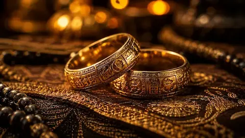Bagues et alliances de mariage consacrées pour protéger l'amour et la fidélité