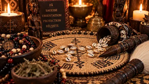 Consultation de l'oracle traditionnel du Fa pour le diagnostic spirituel